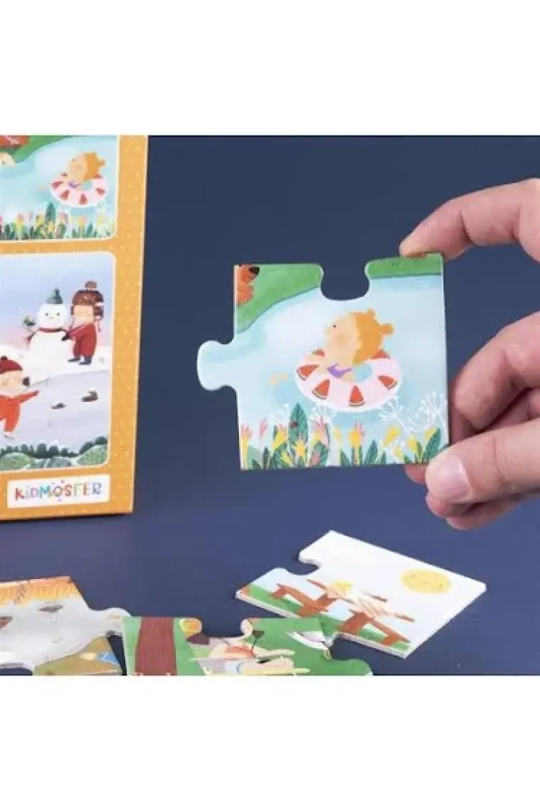 2 Yaş Üzeri Çocuklar Için Eğitici Ve Öğretici Puzzle 24 Parça Yapboz - 4 Mevsim 4'ü 1 Arada