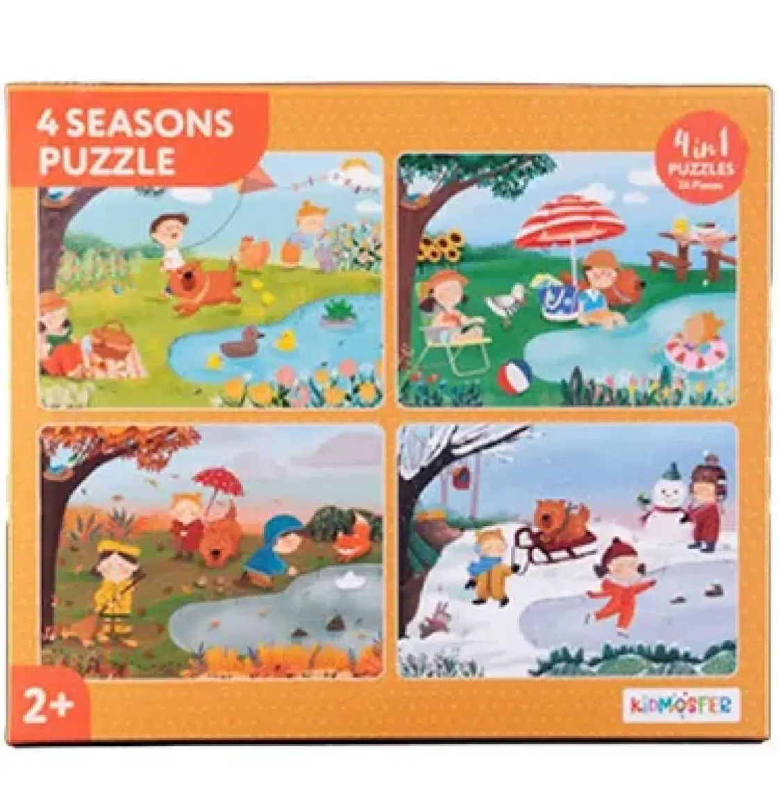 2 Yaş Üzeri Çocuklar Için Eğitici Ve Öğretici Puzzle 24 Parça Yapboz - 4 Mevsim 4'ü 1 Arada