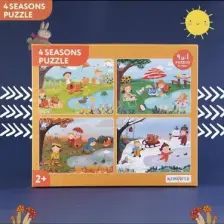 2 Yaş Üzeri Çocuklar Için Eğitici Ve Öğretici Puzzle 24 Parça Yapboz - 4 Mevsim 4'ü 1 Arada