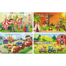 Maketçiniz 4 Adet 24 Parça Ahşap Puzzle Yapboz Set-8