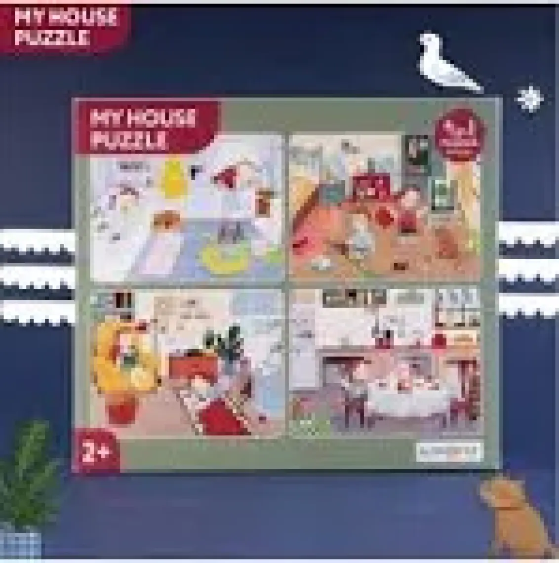 2 Yaş Üzeri Çocuklar Için Eğitici Ve Öğretici Puzzle 24 Parça Yapboz - My House Evin Bölümleri