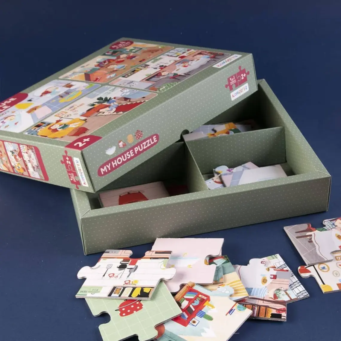 2 Yaş Üzeri Çocuklar Için Eğitici Ve Öğretici Puzzle 24 Parça Yapboz - My House Evin Bölümleri