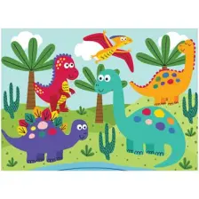 24 Pieces Jigsaw Puzzle - Cute Dinosaurs (SEVİMLİ DİNOZORLAR)