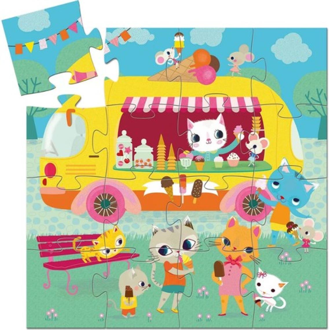 Djeco Dekoratif Puzzle 16 Parça - Ice Cream Truck