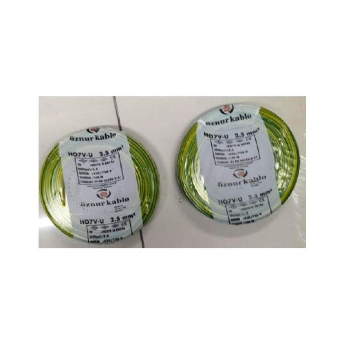 Öznur 2,5 Mm Nya Kablo Tek Damar Sarıyeşil