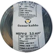 Öznur 2,5 mm Nya Kablo - 100 Metre Siyah