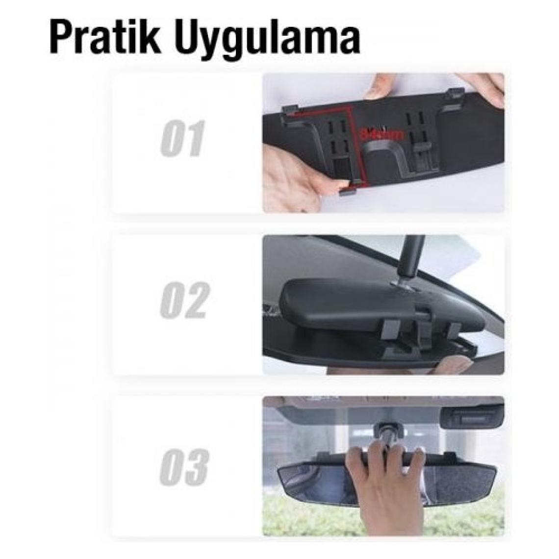 Polham 30X9 cm Ultra Geniş Araç Içi Geniş Açılı Araç Dikiz Aynası, Kavisli, Genişletilmiş Açılı Ayna