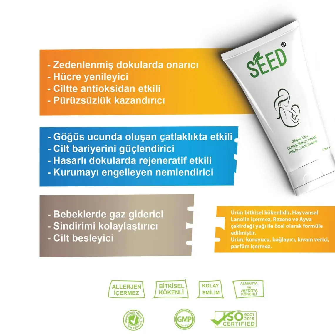 Seed Göğüs Ucu Çatlağı Bakım Kremi 40 ml