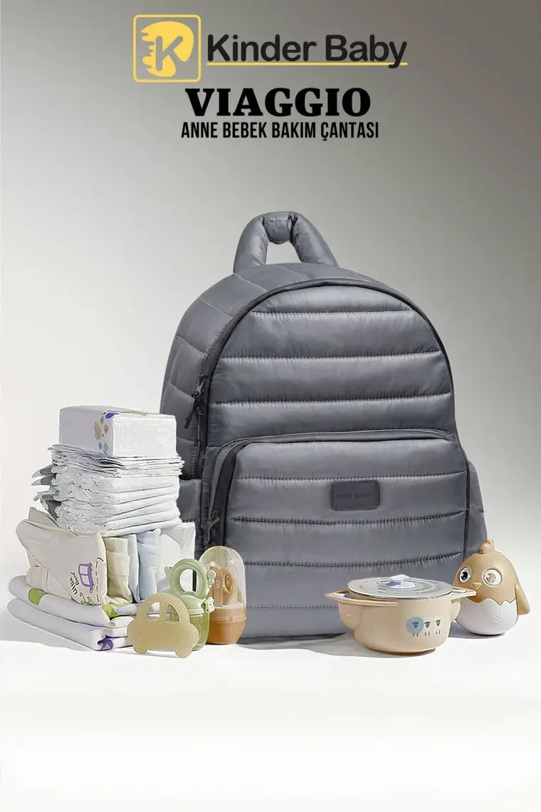 Kinder Baby Viaggio Termal Biberon Çantalı ve Alt Açma Pedli Bebek Bakım Çantası