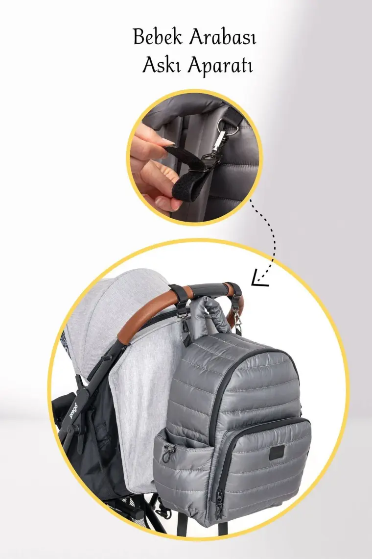 Kinder Baby Viaggio Termal Biberon Çantalı ve Alt Açma Pedli Bebek Bakım Çantası