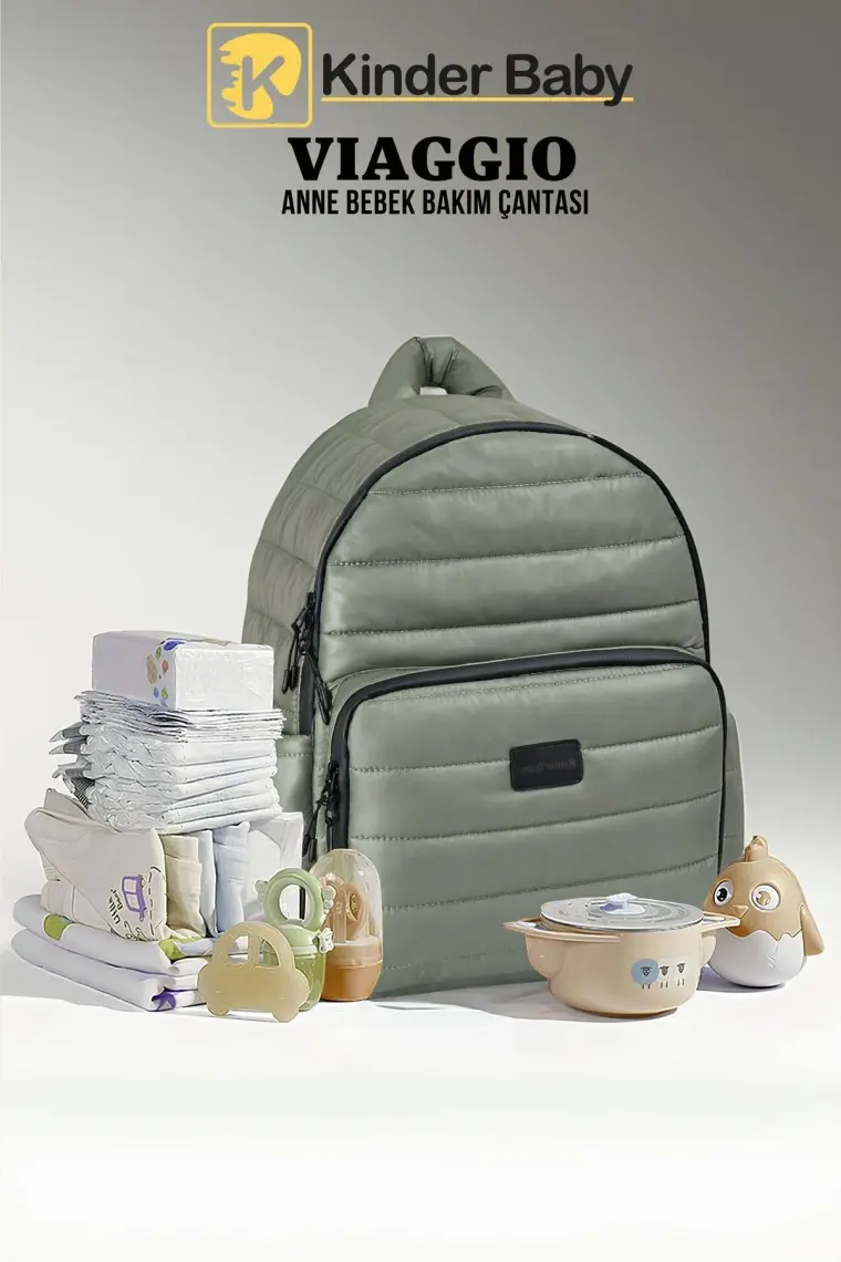 Kinder Baby Viaggio Termal Biberon Çantalı ve Alt Açma Pedli Bebek Bakım Çantası