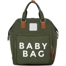 Bagmori Haki Baby Bag Baskılı Cepli Anne Bebek Bakım Sırt Çantası