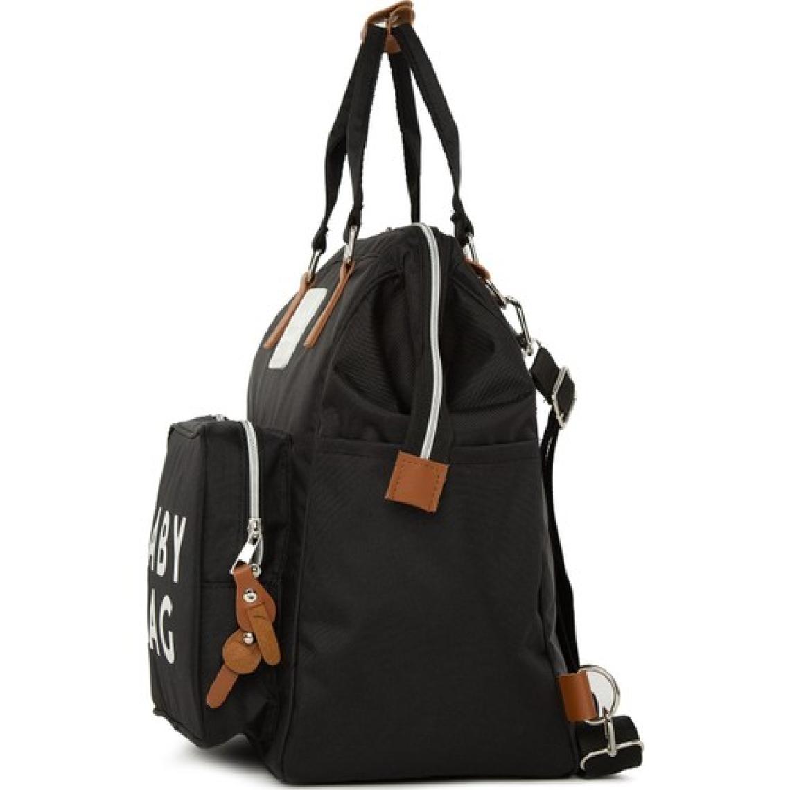 Bagmori Siyah Baby Bag Baskılı Cepli Anne Bebek Bakım Sırt Çantası
