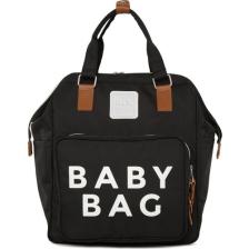 Bagmori Siyah Baby Bag Baskılı Cepli Anne Bebek Bakım Sırt Çantası