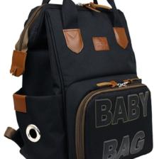 Stylo Monaco Baby Bag Anne Bebek Bakım Sırt Çantası-Siyah Baskı