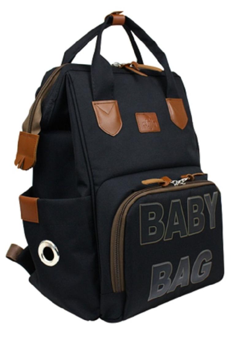 Stylo Monaco Baby Bag Anne Bebek Bakım Sırt Çantası-Siyah Baskı