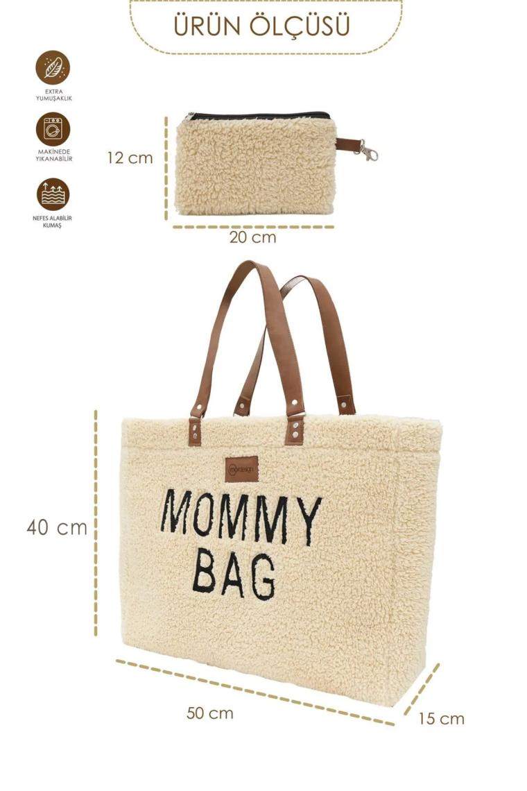 Mordesign Mommy Bag,anne Bebek Bakım Çantası,cüzdan Hediyeli, Xl Büyük Boy,kadın Çantası,morteddy Serisi