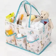 Mor Bebe Baby Kullanımı Kolay Desenli Taşınabilir Bakım Çantası 30X20X21