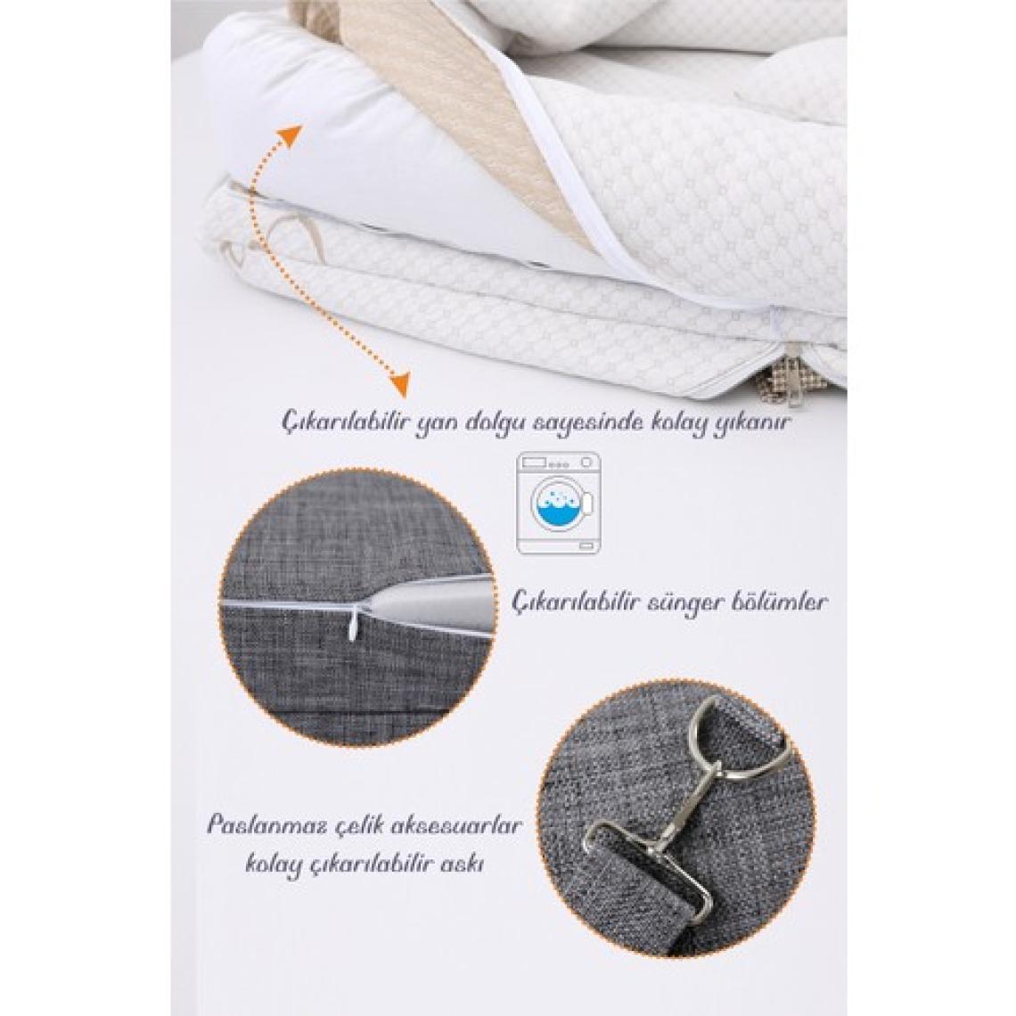 Umaybebek Çantalı Taşınabilir Bebek Reflü Yatağı, Babynest, Anne Çantası Antrasit