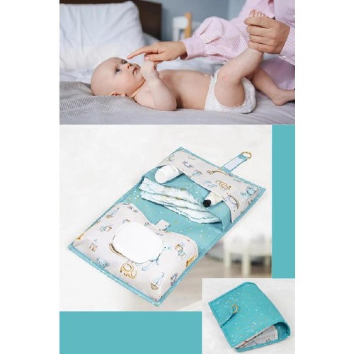 Flosoft Bebek Alt Bakım Çantası, Baby Alt Açma Değiştirme Katlanır Organizer Mavi
