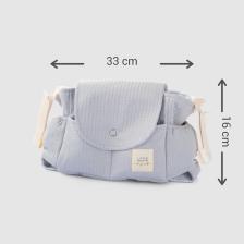Little Gusto Sıvı Geçirmez Bebek Arabası Organizer Çantası Kapitone Gri Desenli