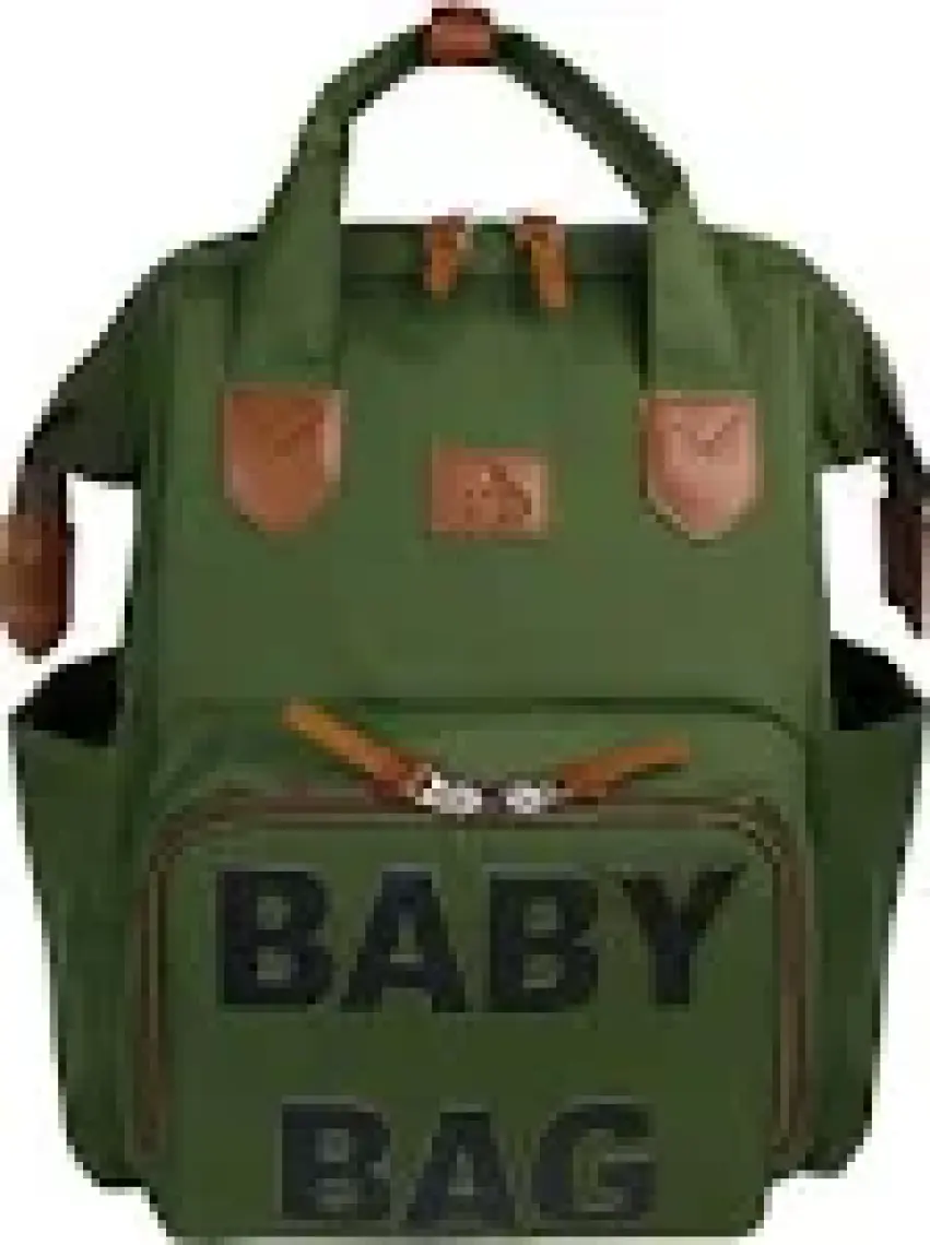 Stylo Monaco Baby Bag Baskılı Anne Bebek Bakım Sırt Çantası-Haki