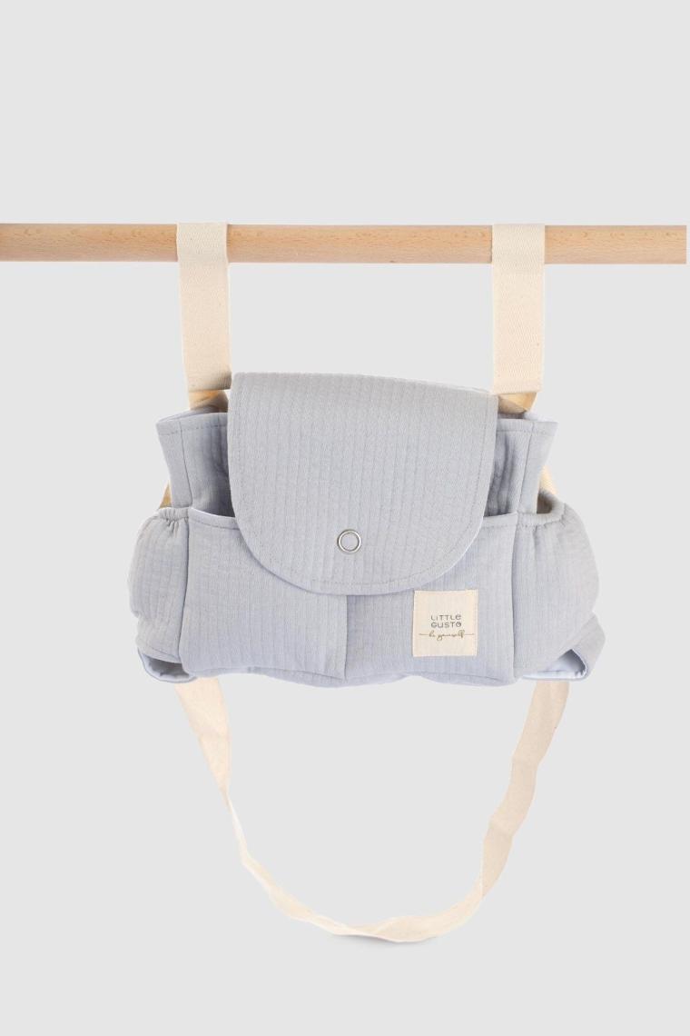 Little Gusto Sıvı Geçirmez Bebek Arabası Organizer Çantası Kapitone Gri Desenli