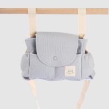Little Gusto Sıvı Geçirmez Bebek Arabası Organizer Çantası Kapitone Gri Desenli