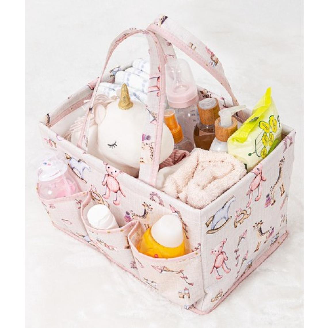 Baby Kullanımı Kolay Desenli Taşınabilir Bakım Çantası (Pembe)