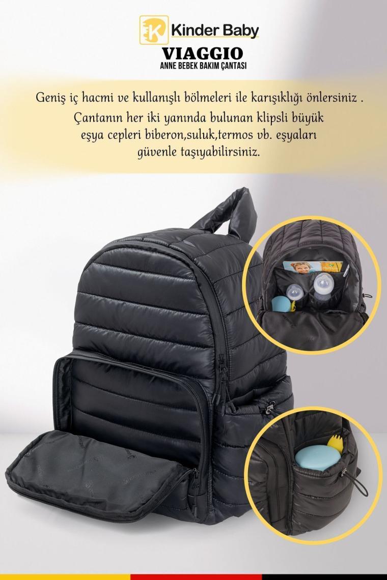 Kinder Baby Viaggio Termal Biberon Çantalı ve Alt Açma Pedli Bebek Bakım Çantası
