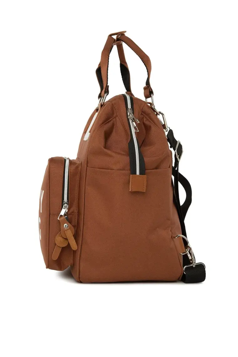 Bagmori Taba Baby Bag Baskılı Cepli Anne Bebek Bakım Sırt Çantası