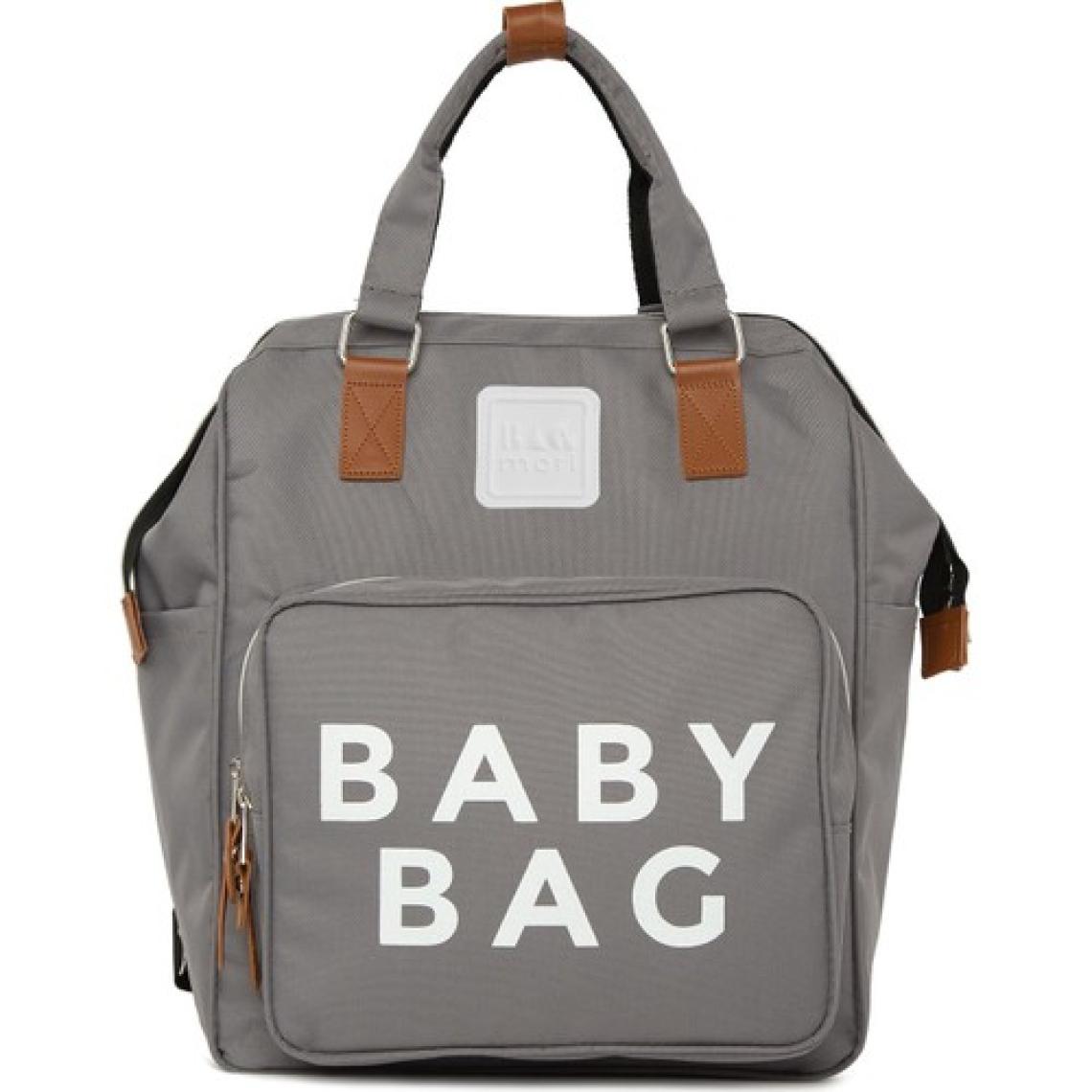 Bagmori Gri Baby Bag Baskılı Cepli Anne Bebek Bakım Sırt Çantası