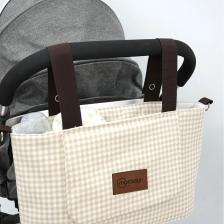 Mordesign Bebek Arabası Organizer Çanta, Omuz Akılı , Anne Bebek Bakım Çantası, Su Geçirmez, Gingham Serisi