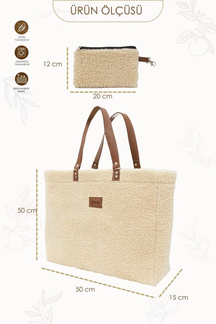 Mordesign Teddy Bag,anne Bebek Bakım Çantası, Cüzdan Hediyeli, Xl Büyük Boy, Kadın Çantası, Morteddy Serisi