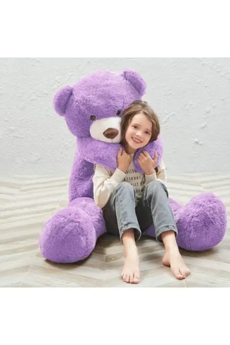 Sole Papyonlu Sevimli Büyük Peluş Ayıcık, 130 cm - % 100 Yerli