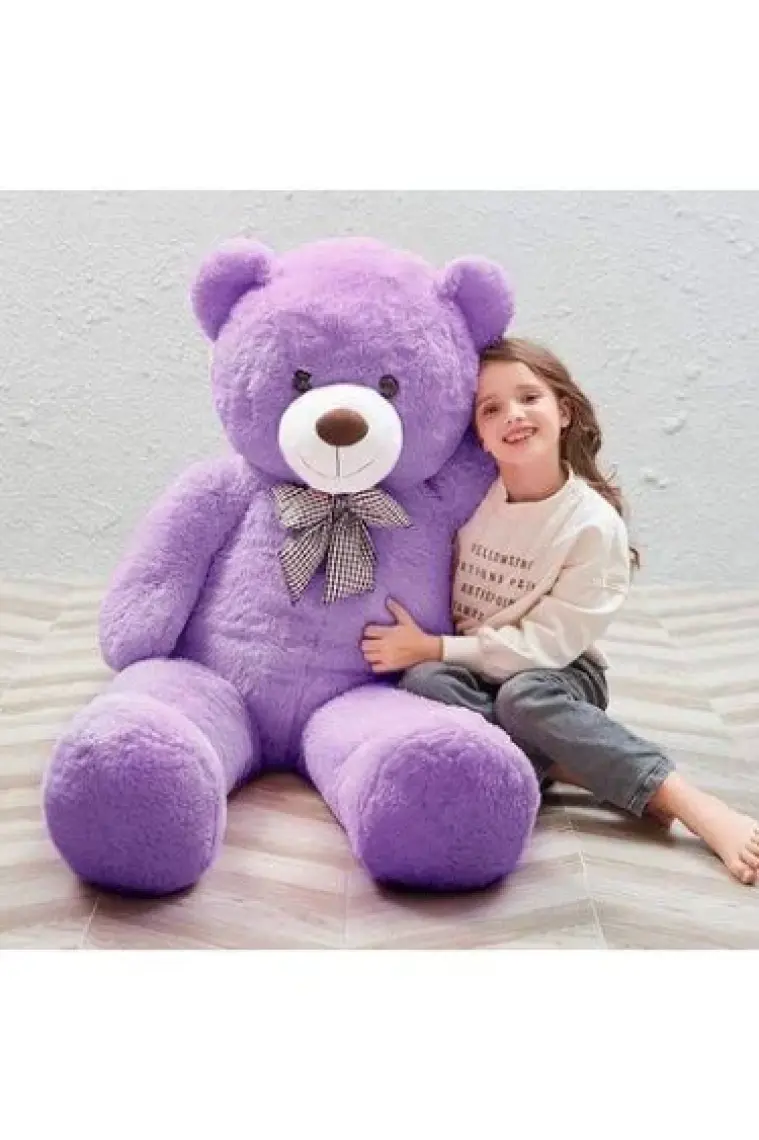 Sole Papyonlu Sevimli Büyük Peluş Ayıcık, 130 cm - % 100 Yerli