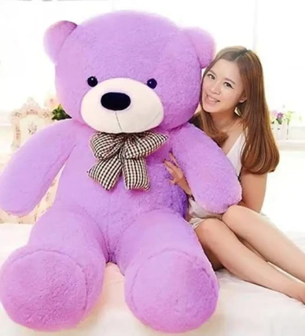 Sole Papyonlu Sevimli Büyük Peluş Ayıcık, 130 cm - % 100 Yerli