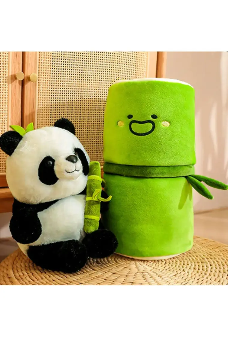 Canestar Sevgiliye Özel Hediye - Bambu Panda Peluş Oyuncak - Fermuarlı Özel Tasarımı Ile