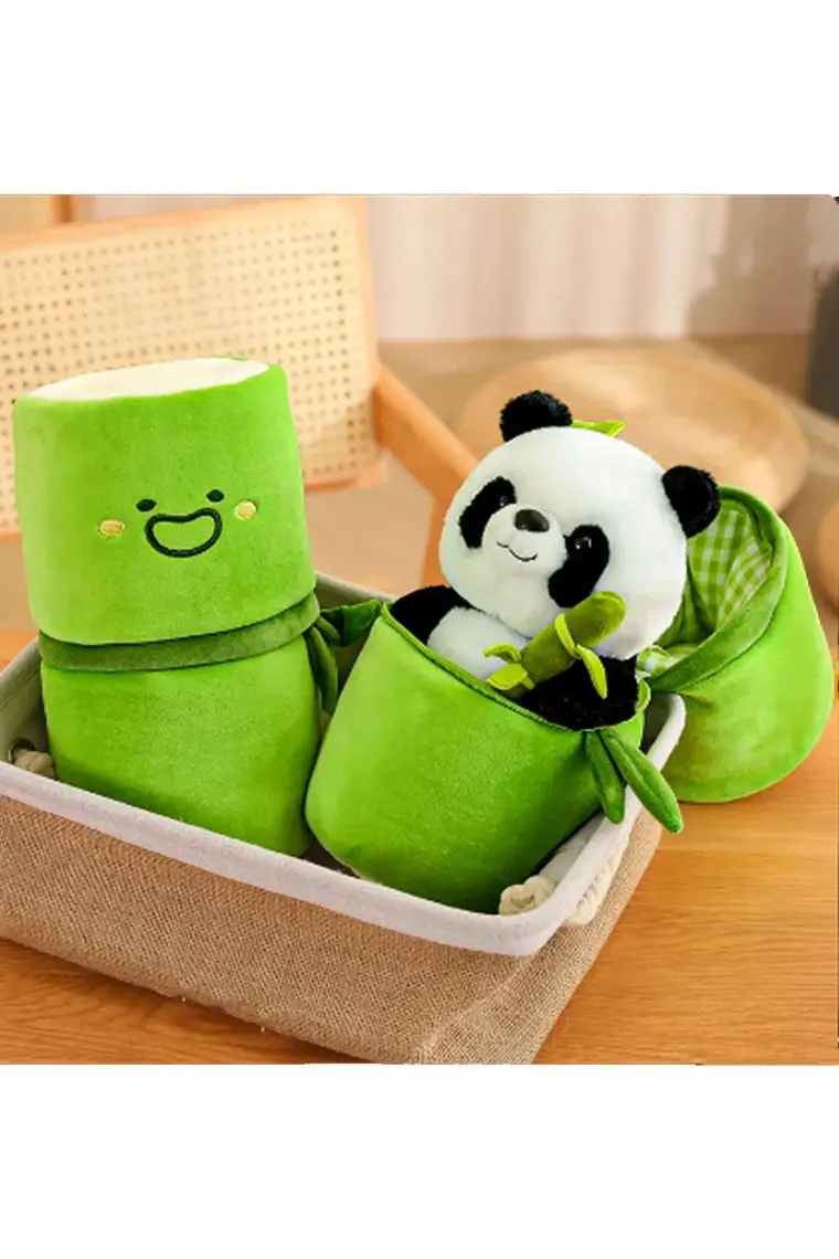 Canestar Sevgiliye Özel Hediye - Bambu Panda Peluş Oyuncak - Fermuarlı Özel Tasarımı Ile