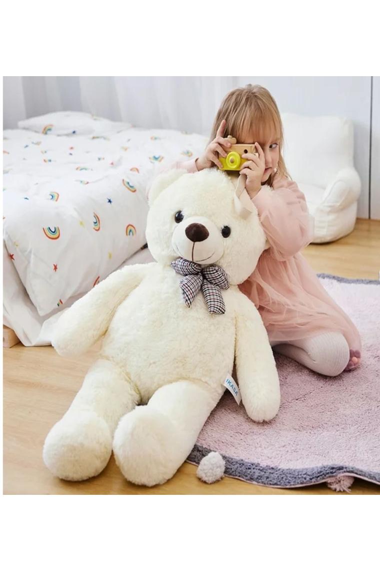 90 Cm Papyonlu Ayı - % 100 Yerli Pelüş Papyonlu Ayıcık