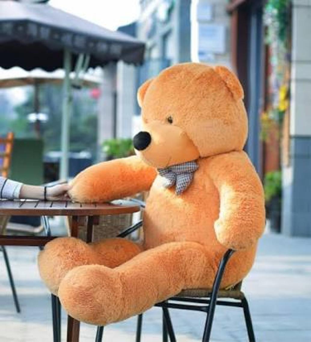 Sole 120 cm Papyonlu Sevimli Peluş  Ayı - Sevgiliye Özel Hediye, % 100 Yerli