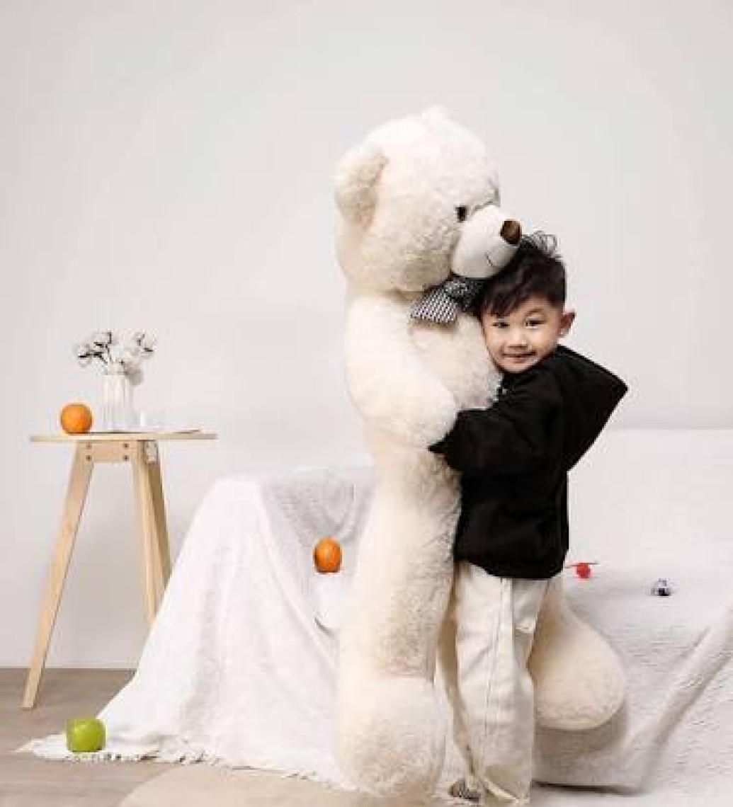 Sevimli Papyonlu Büyük Peluş Ayıcık, 130 cm- % 100 Yerli, Pelüş Ayı Sevgiliye ÖZEL