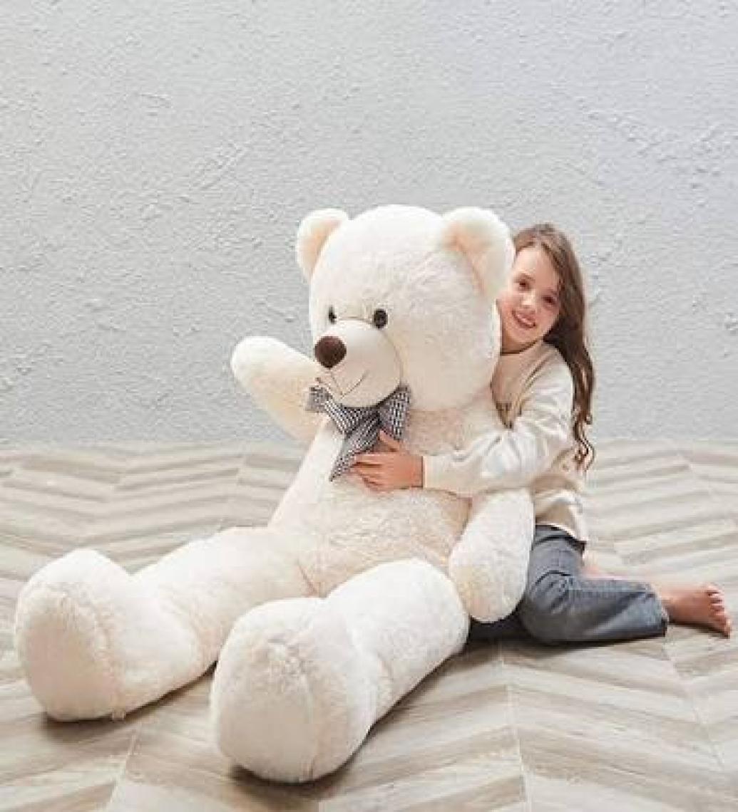 Sevimli Papyonlu Büyük Peluş Ayıcık, 130 cm- % 100 Yerli, Pelüş Ayı Sevgiliye ÖZEL