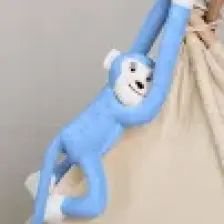 Boumini Toys Boyuna Sarılan Peluş Maymun Mavi Elleri Çıtçıtlı 55 cm