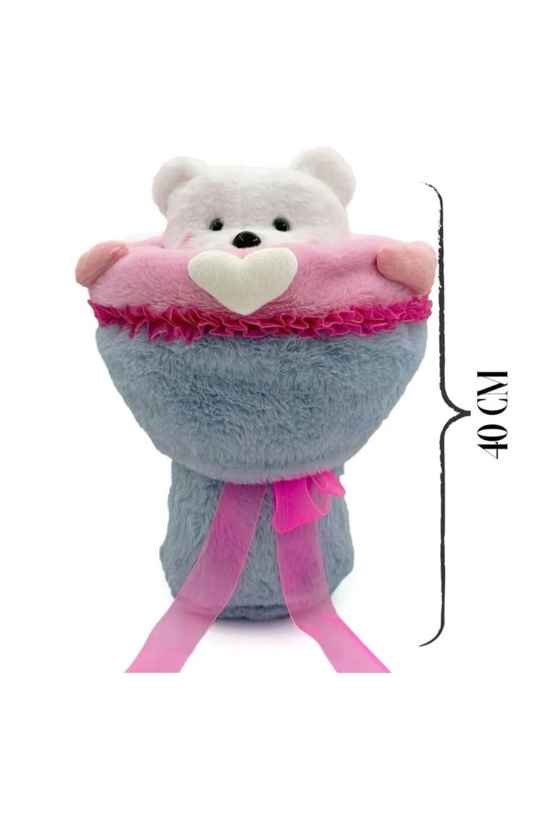 Lider Global Sevgi Buketi Peluş Ayıcıklı Peluş Çiçek Buketi 40 cm