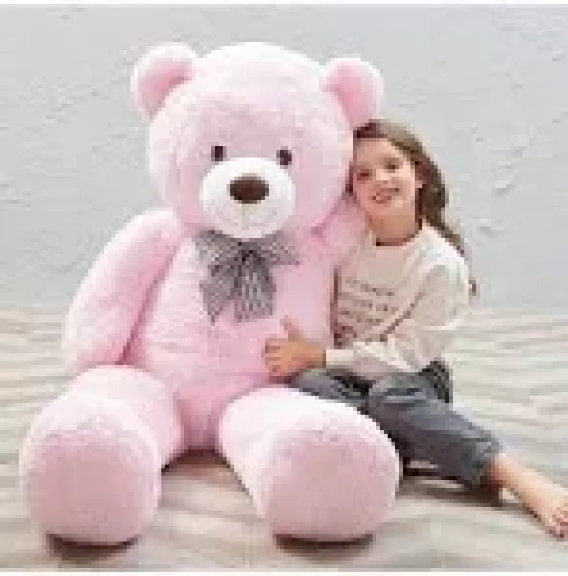 Sole 130 cm Papyonlu Sevimli Peluş Ayı - Sevgiliye Özel Hediye