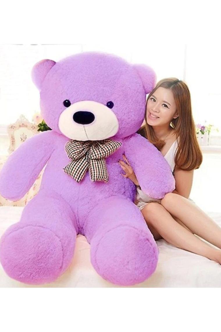 Sole Papyonlu Sevimli Büyük Peluş Ayıcık, 130 cm - % 100 Yerli