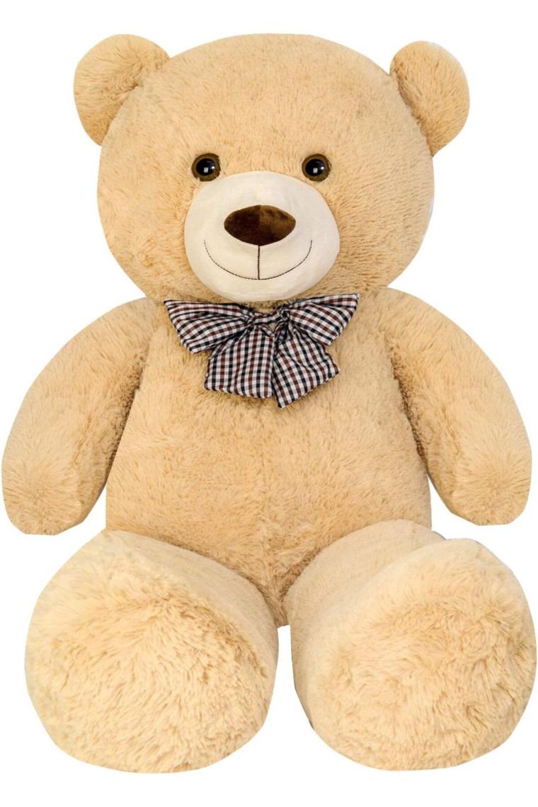 90 Cm Papyonlu Peluş Ayı - % 100 Yerli Pelüş Papyonlu Ayıcık