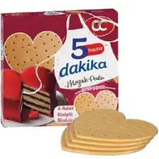 Cc Kalp Şekilli 5 Dakika Hazır Mozaik Pasta - 20 cm Çapında 4 Kat Kalp Şekilli Pasta Tabanı Bisküvisi
