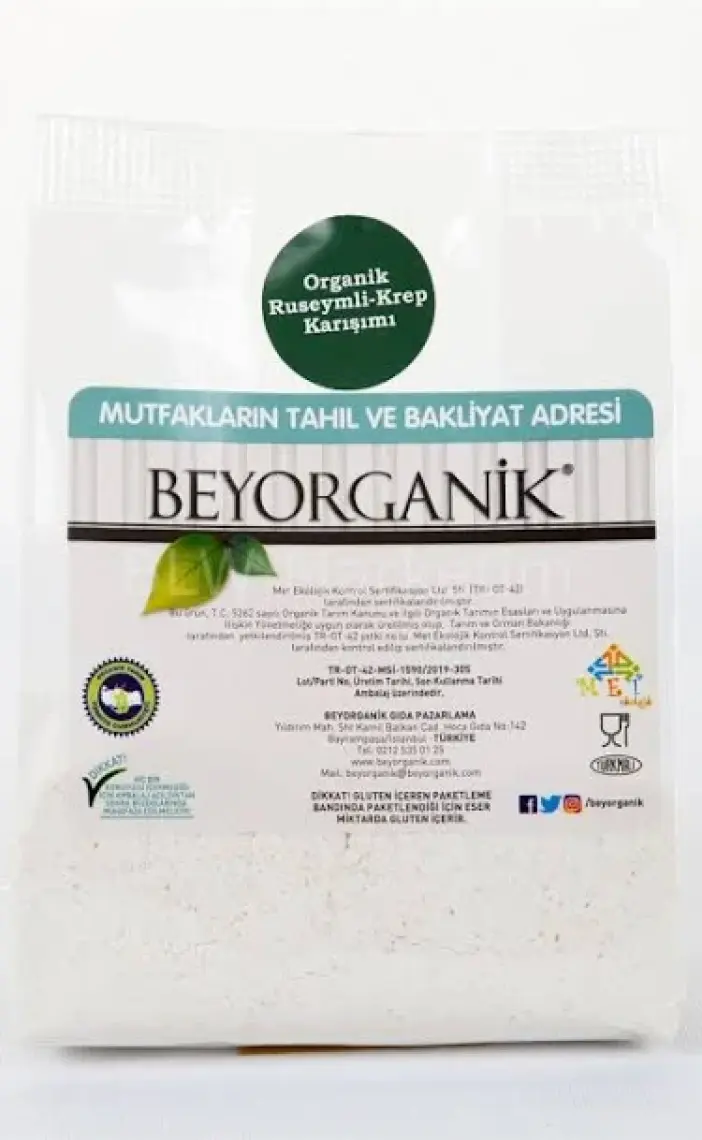 Beyorganik ORGANİK  Ruşeymli Krep Karışımı 200gr (PESTİSİT VE AFLATOKSİN ANALİZLİ)